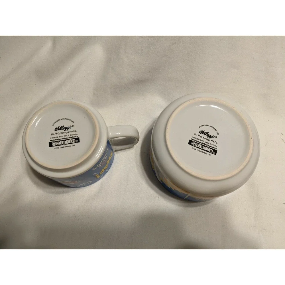 Vintage Rice Krispie Snap Crackle Pop Cereal Bowl And Cup Set